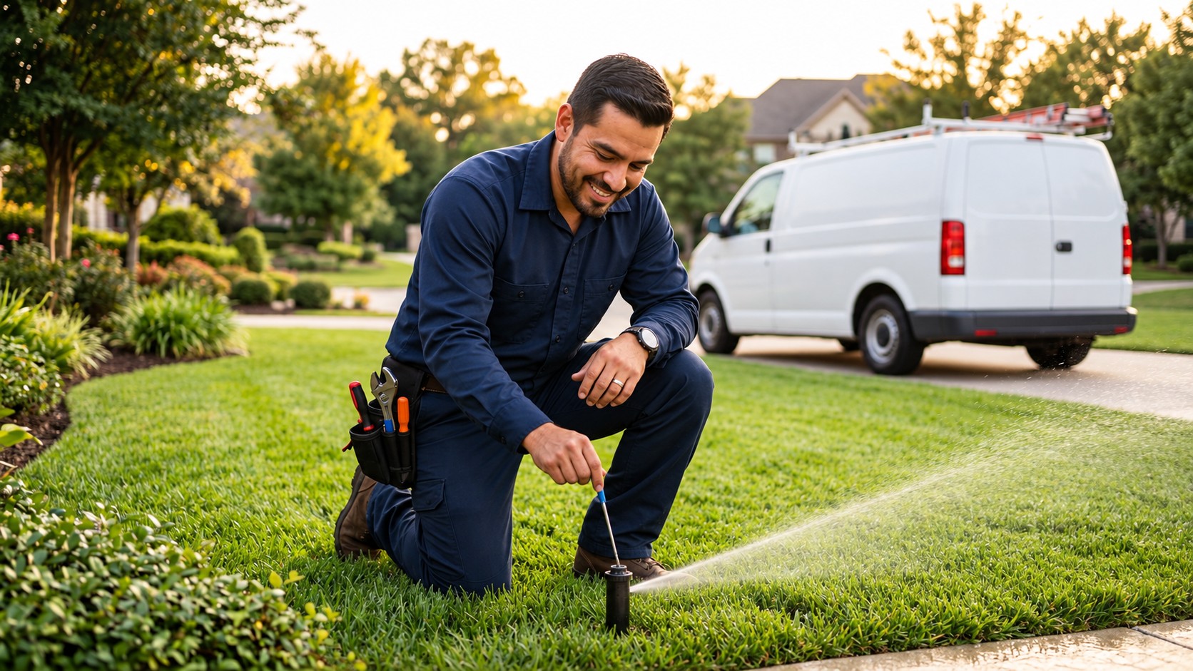 Joel Vargas servicing an irrigation system in West Michigan
